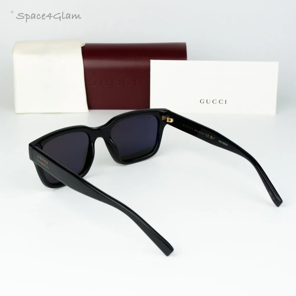 Gucci Men Sunglasses Black Grey Polarized Square GG1857S 005 NEW AUTHENTIC